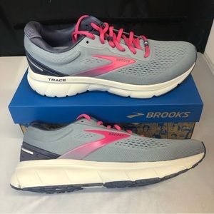 NIB Brooks Trace Neutral Cushion Grey and Pink tennis shoes multi size